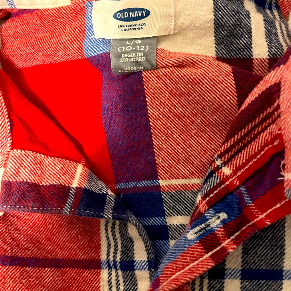 Flannel boy bottom up shirts boys size M 10-12
